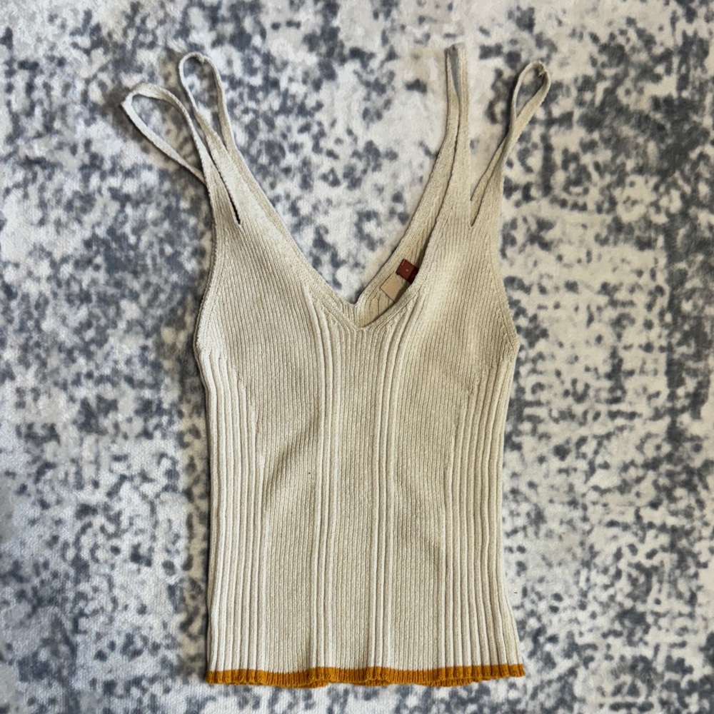 NWOT Anthropologie Cream Knit Camisole